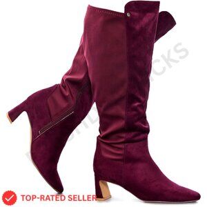 Brand New RF ROOM OF FASHION 6 Wide Red Knee High Boots
